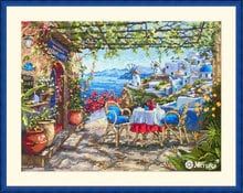 Santorini - View From Terrace by Merejka Counted cross stitch kit