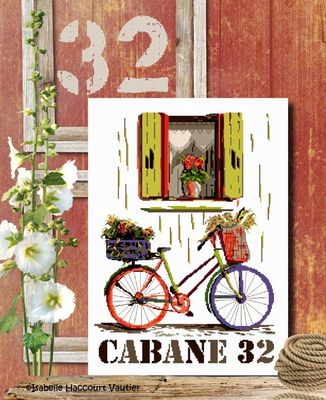 Cabane 32 (Cabin 32) by Isabelle Haccourt Vautier Collection Oleron by ISA Printed cross stich pattern