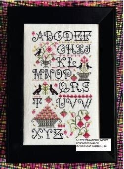 Strawberry Wishes by Rosewood Manor Design. Primitive embroidery cross stich pattern 2023