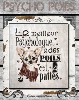 Psycho Poils (Psycho Hairs) by Isabelle Haccourt Vautier Collection Broide du Noir. Printed cross stich pattern