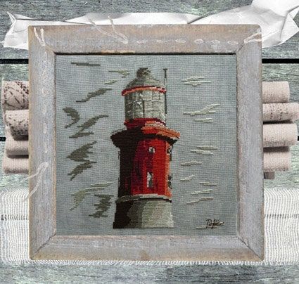 Phare du Cap Ferret (Lighthouse of Cap Ferret) by Isabelle Haccourt Vautier Collection Portnic by ISA Printed cross stich pattern