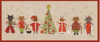 Frieze Christmas Cats by Le Bonheur des Dames Counted cross stitch kit