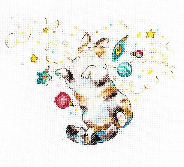Cat’s Happiness by LETISTITCH Counted cross stitch kit  release 2023