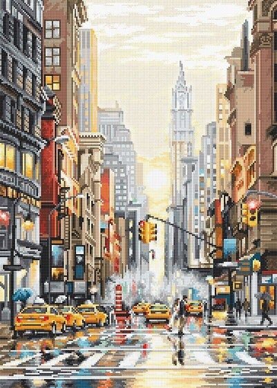 Sunset on 5th Avenue / Range: Cities by LETISTITCH Counted cross stitch kit 2022