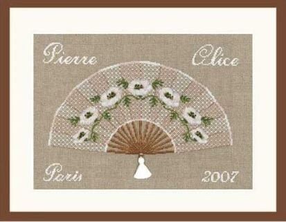 Fan White Flowers by Le Bonheur des Dames Counted cross stitch kit