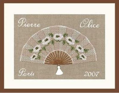 Fan White Flowers by Le Bonheur des Dames Counted cross stitch kit
