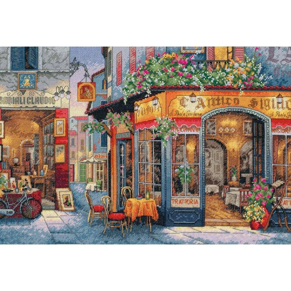 European Bistro by Dimensions Gold Collection. Counted Cross Stitch Kit 16 count