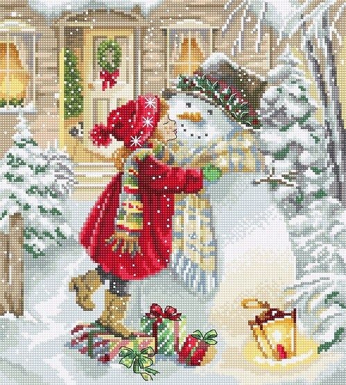 Winter playtime by LETISTITCH Christmas Counted cross stitch kit 2022