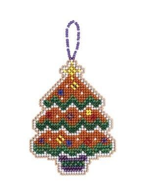 Gingerbread Tree by Mill Hill. Beaded Christmas Ornaments cross stitch kit. Happy Christmas Season embroidery