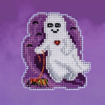 Pet Spider by Mill Hill. Autumn Harvest Ornaments Collection. Glass bead counted cross stitch kit 2023. Be ready for Halloween!