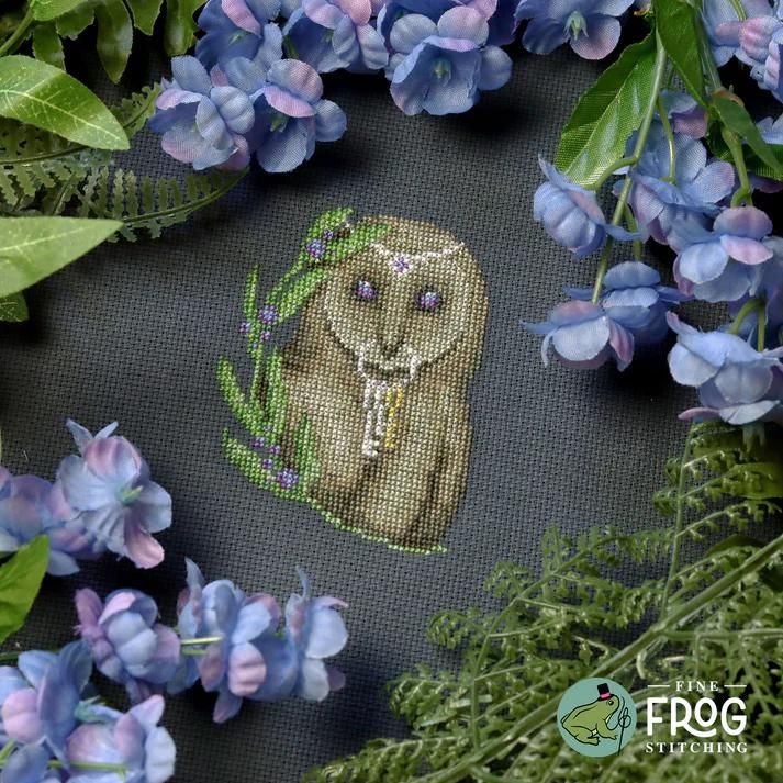 Owl Key Keeper by Fine Frog Stitching 2024 Small Printed Cross Stitch pattern