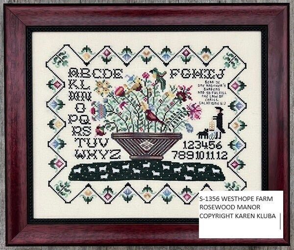 Westhope Farm Sampler by Rosewood Manor Design. Counted cross stitch pattern 2024