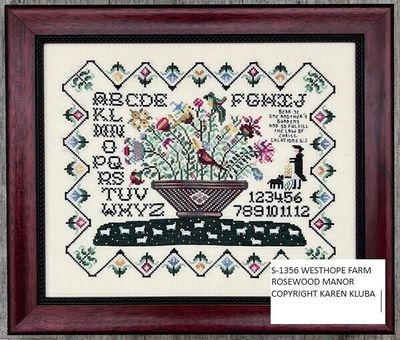 Westhope Farm Sampler by Rosewood Manor Design. Counted cross stitch pattern 2024