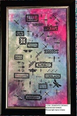 Dragonfly Dreams by Rosewood Manor Design. Primitive embroidery cross stich pattern 2023