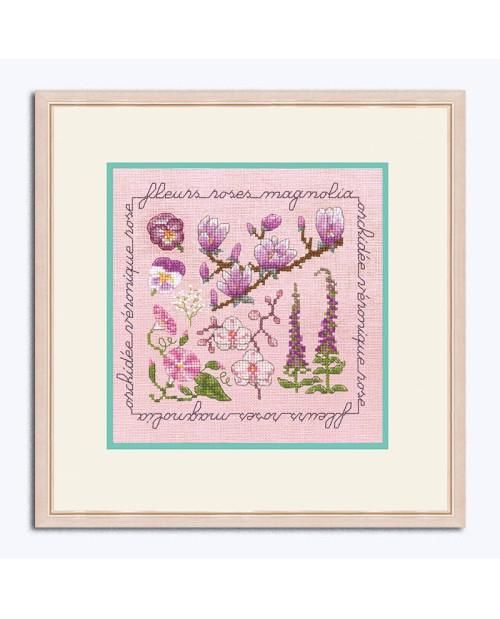 Pink Flowers by Le Bonheur des Dames Flowers &amp; Plants Collection Counted cross stitch kit
