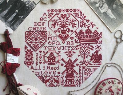 All I need is love Quaker by Isabelle Haccourt Vautier Printed cross stich pattern