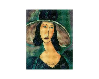 Portrait of woman in hat by RTO. Museum Collection Counted Cross Stitch Kit