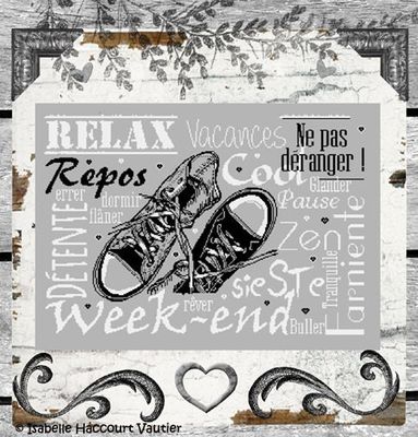 Relax! by Isabelle Haccourt Vautier. Collection Broide du Noir. Printed cross stich pattern