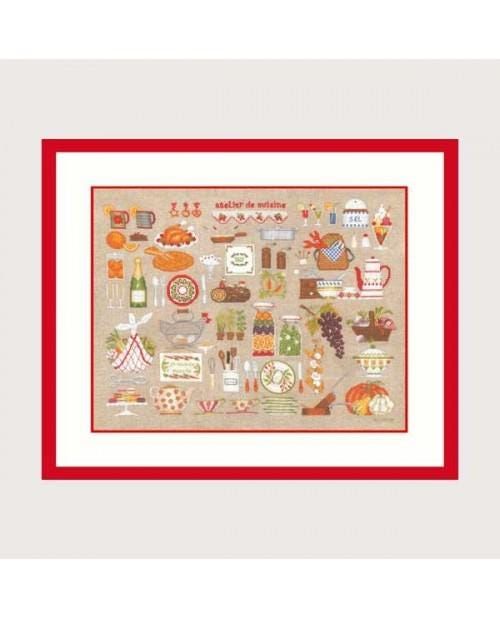 Kitchen Workshop by Le Bonheur des Dames. Kitchen petit point Collection. Counted cross stitch kit