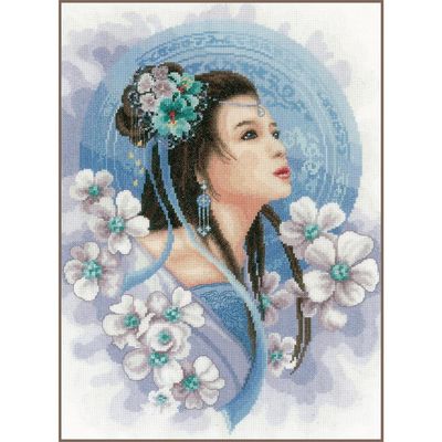 Asian lady in Blue by Lanarte Culture Collection. Counted cross stitch kit