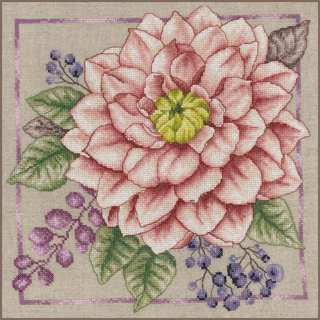 Blooming blush by Lanarte. Home and Garden Collection Counted Cross Stitch kit 2023