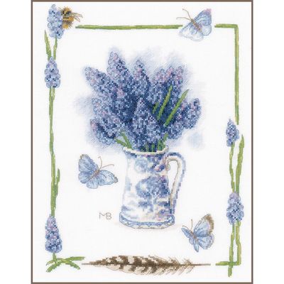 Blue Grapes by Lanarte designer Marjolein Bastin. Counted Cross Stitch kit