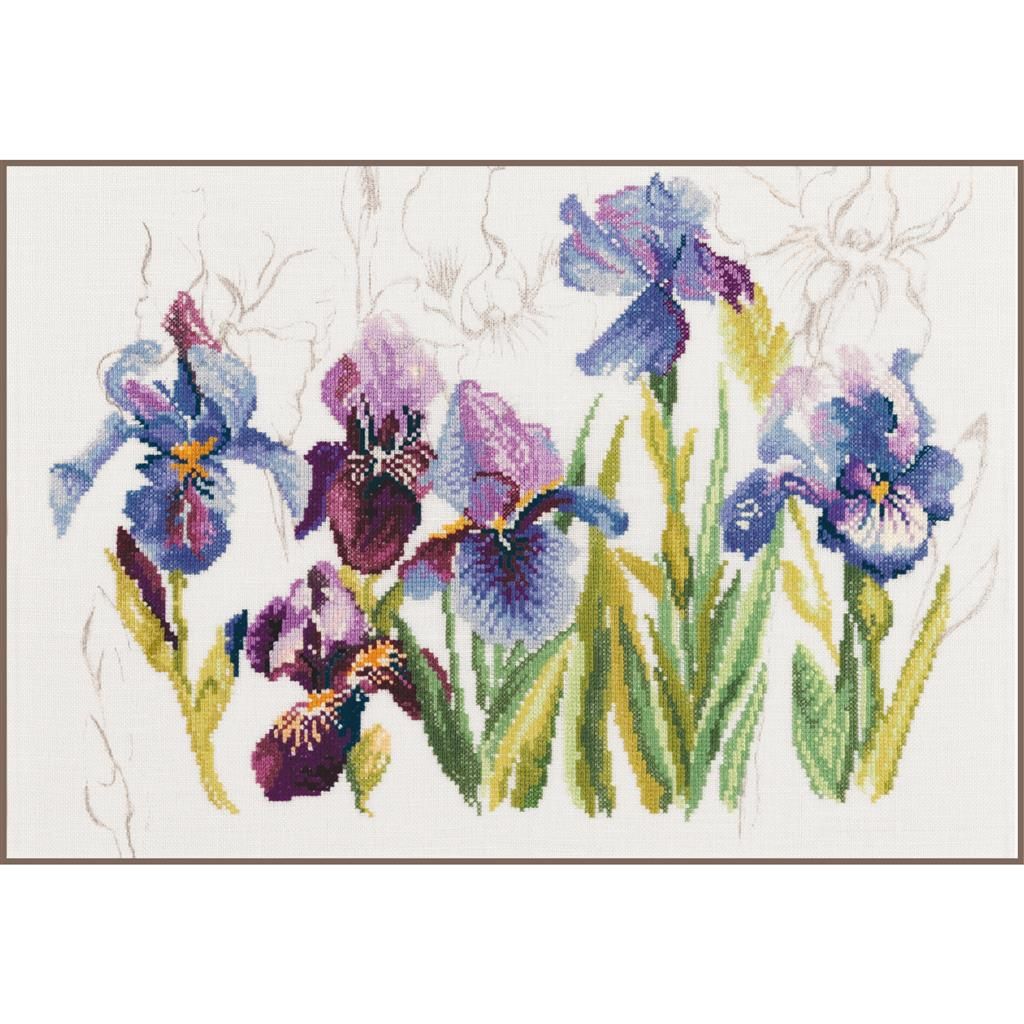 Blue Flowers - Irisses by Lanarte. Home and Garden Collection Counted Cross Stitch Kit 2022