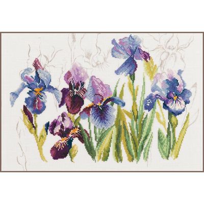 Blue Flowers - Irisses by Lanarte. Home and Garden Collection Counted Cross Stitch Kit 2022
