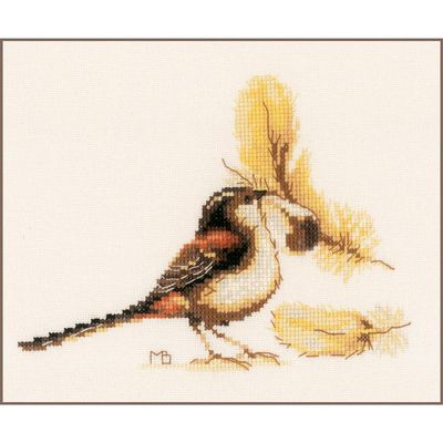 Chaffinch by Lanarte designer Marjolein Bastin Counted Cross Stitch Kit. Cute bird embroidery