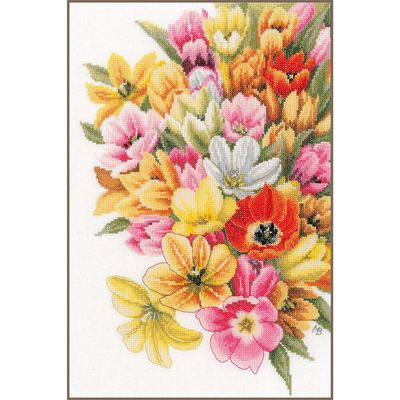 Cover me in tulips by LanArte 2024 Marjolein Bastin Collection Counted cross stitch kit