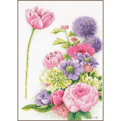 Floral Cotton Candy by LanArte 2022 designer Marjolein Bastin Counted Cross Stitch kit