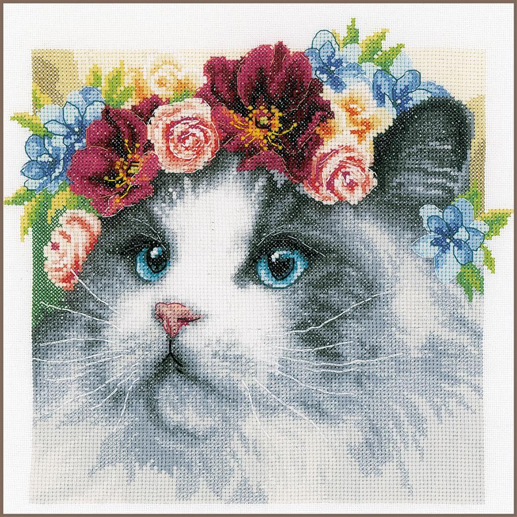 Flower Crown Ragdoll by Lanarte 2021 Animal Collection Counted cross stitch kit