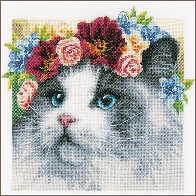 Flower Crown Ragdoll by Lanarte 2021 Animal Collection Counted cross stitch kit
