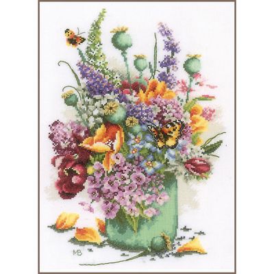 Flower power bouquet by Lanarte 2025 Marjolein Bastin Collection Floral Counted Cross Stitch kit