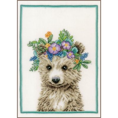 Flower Crown Bear by Lanarte 2023 Animal Collection Counted cross stitch kit