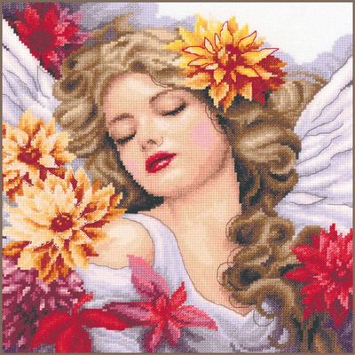 Heaven&#39;s Dahlia by Lanarte 2024 Classic collection Counted Cross Stitch kit