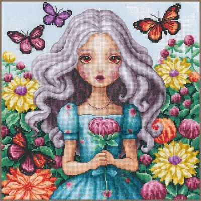 I hold every dahlia by Lanarte 2024 Romance Collection Counted Cross Stitch kit