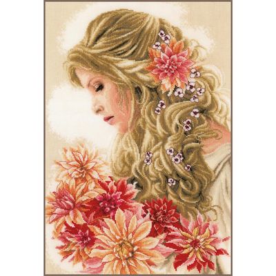 Lady Dahlia by Lanarte 2023 Romance series Counted Cross Stitch kit