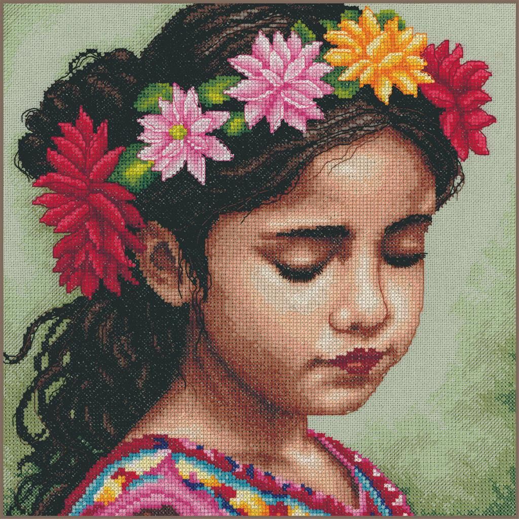 My dahlia headband by Lanarte Culture collection Counted Cross Stitch kit 2024