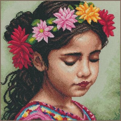 My dahlia headband by Lanarte Culture collection Counted Cross Stitch kit 2024