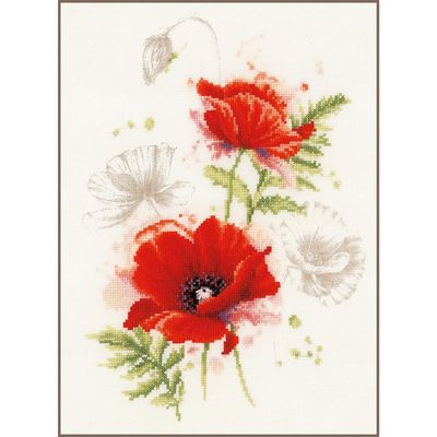 Poppies by Lanarte 2023 Home and Garden Collection Counted Cross Stitch kit