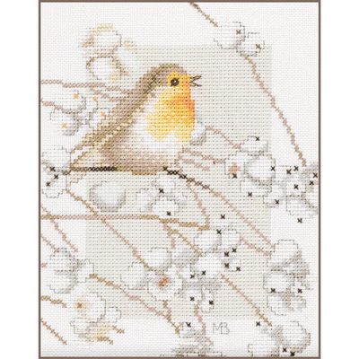 Winter Robin by Lanarte Marjolein Bastin Collection Counted Cross Stitch Kit