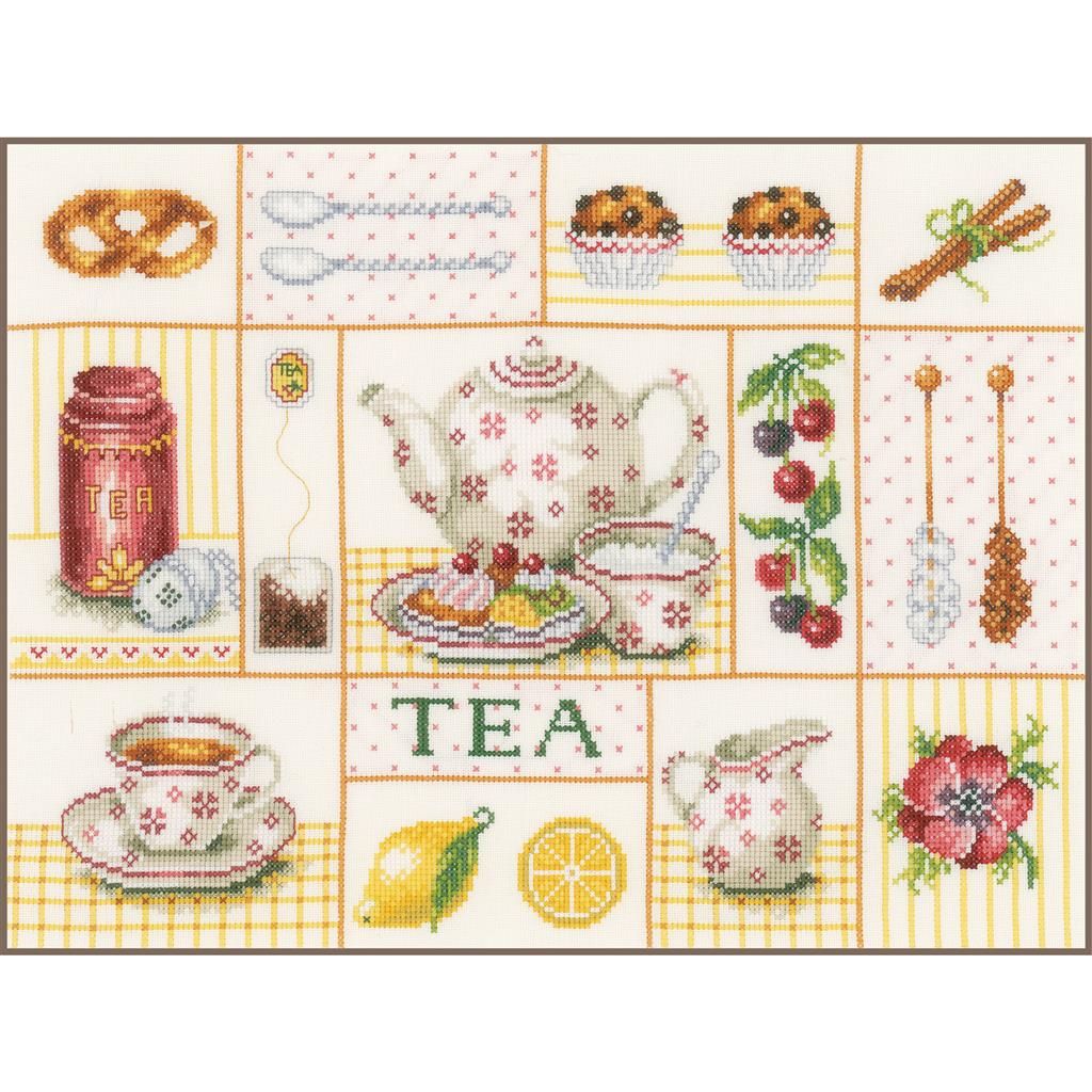 Tea Party by Lanarte Home and Garden Collection. Counted Cross Stitch kit