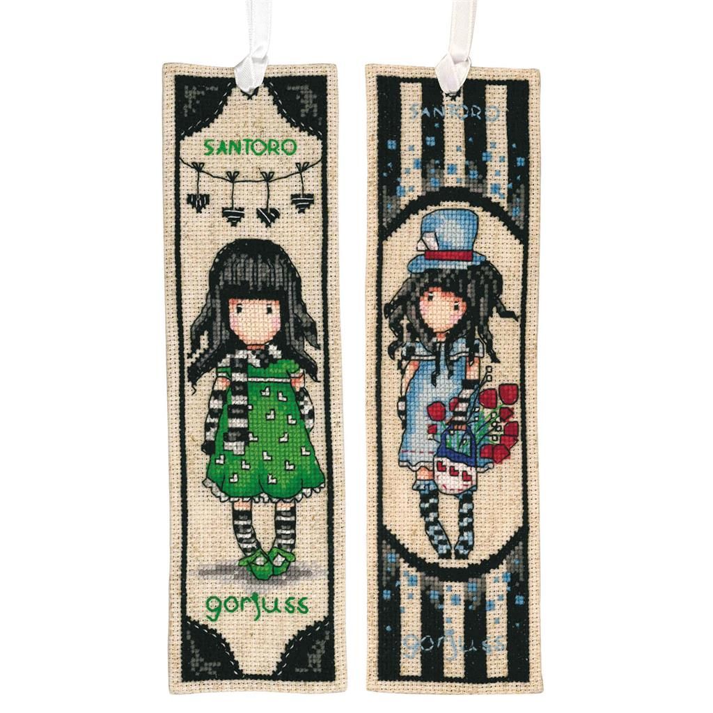Gorjuss set of 2 by Vervaco Bookmark Cross Stitch Kit Easy to embroider 15+