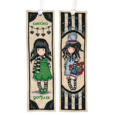 Gorjuss set of 2 by Vervaco Bookmark Cross Stitch Kit Easy to embroider 15+