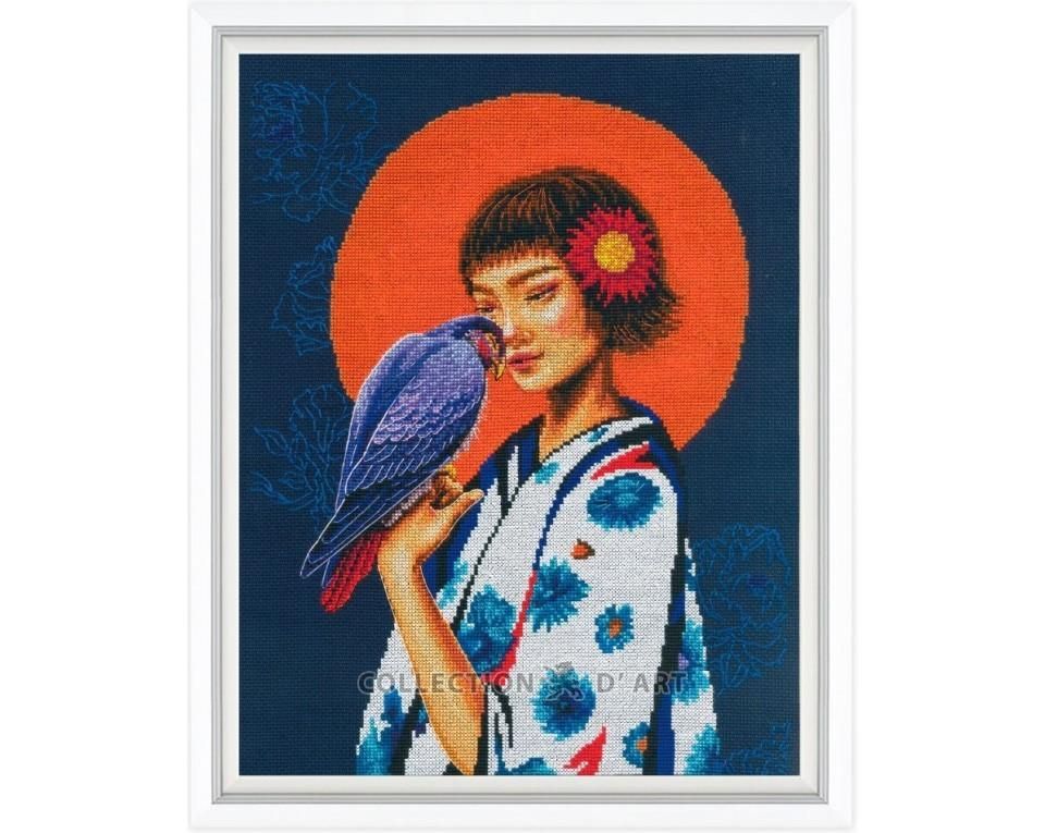 A bird in gentle hands - freedom in the heart by RTO. Counted Cross Stitch Kit