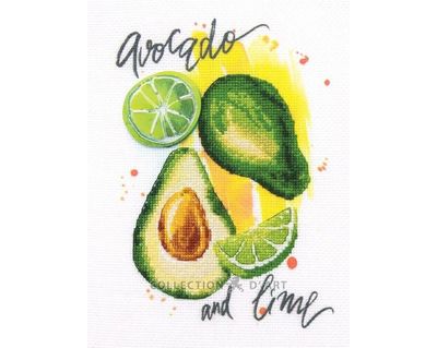 Avocado and Lime by RTO Cross stitch kits with printed background