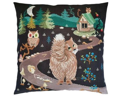 Be my guest, cat by RTO 2024 Сounted Cross Stitch Kit. Great cushion design