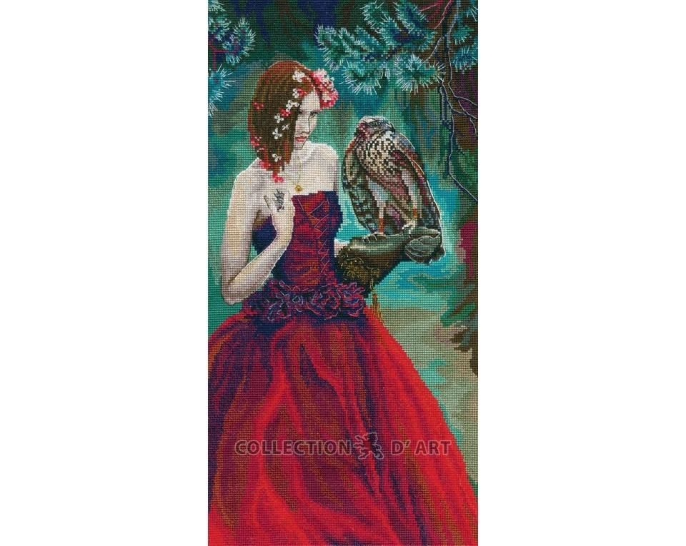 Girl with hawk by RTO Female Image Collection Mystic design Counted Cross Stitch Kit