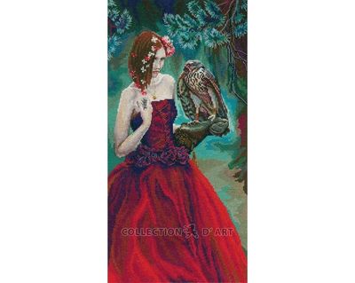 Girl with hawk by RTO Female Image Collection Mystic design Counted Cross Stitch Kit